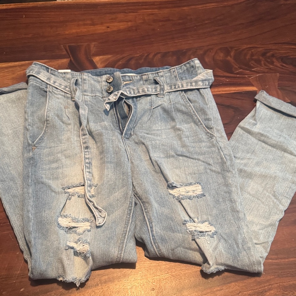Almost Famous Light Blue Ripped Women's Jeans